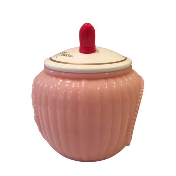 Tokyo Disney Resort Minnie Mouse Pink Ribbed Plastic Candy Box with Red Bow - Picture 4 of 6